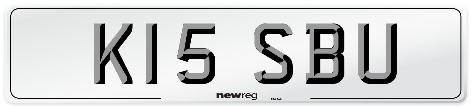 K15 SBU Number Plate from New Reg